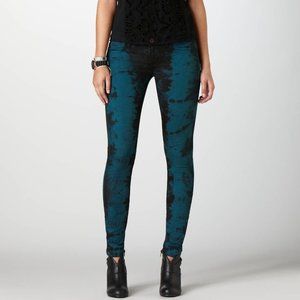 American Eagle Green n Black Tie Dye Skinny Jeans